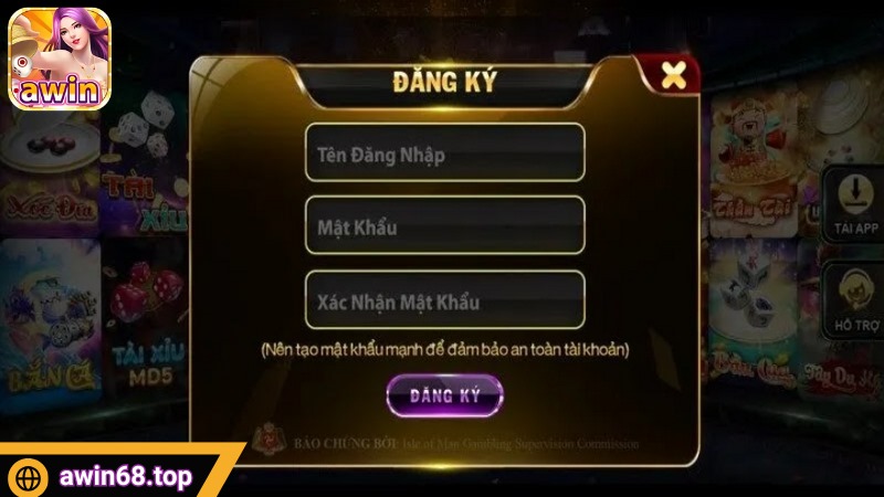 Mỗi bet thủ chỉ được phép tạo duy nhất một tài khoản tại Awin68